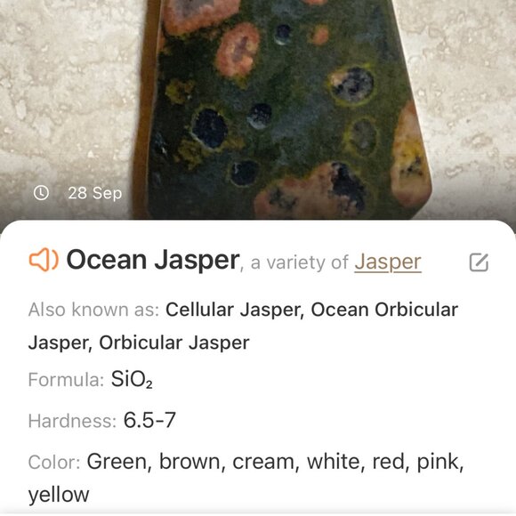 Natural Ocean Jasper Pendant, Genuine Dark Green Gemstone - Picture 8 of 9